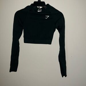 Women’s Small Gymshark dark green compression Cropped long sleeve